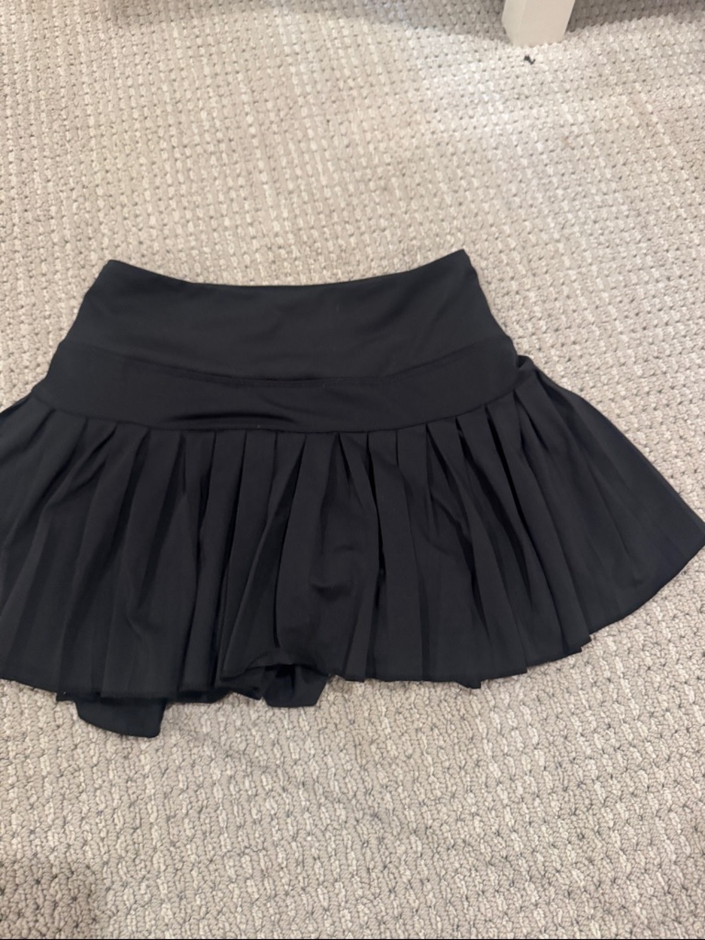 Black Pleated Mini Skirt with High Waist